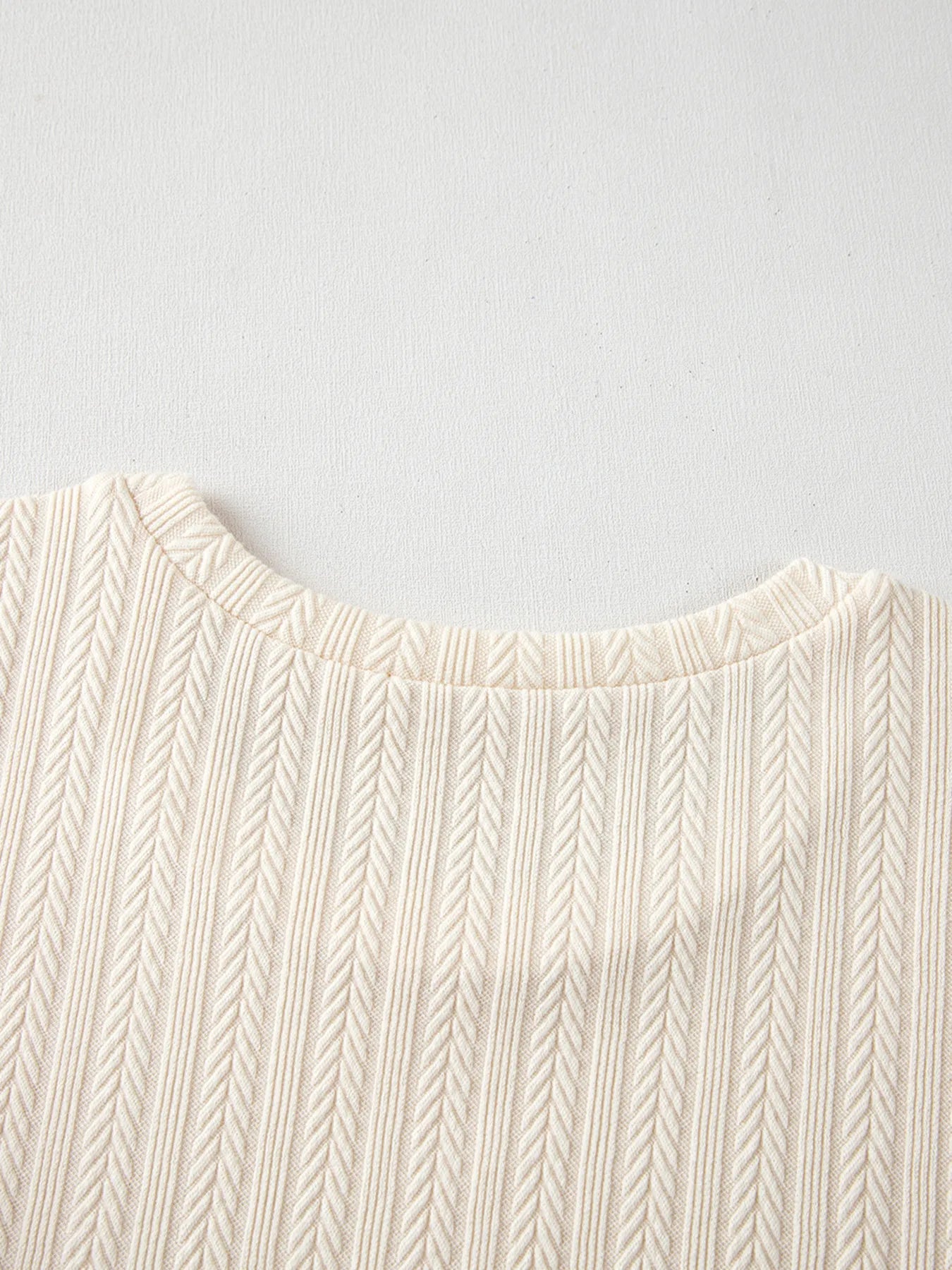Polka Dot Mesh Puff Sleeve Textured Blouse