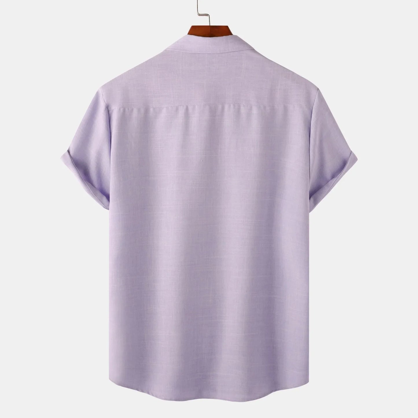 Men's Plus Size Casual Short Sleeve Button-Up Shirt