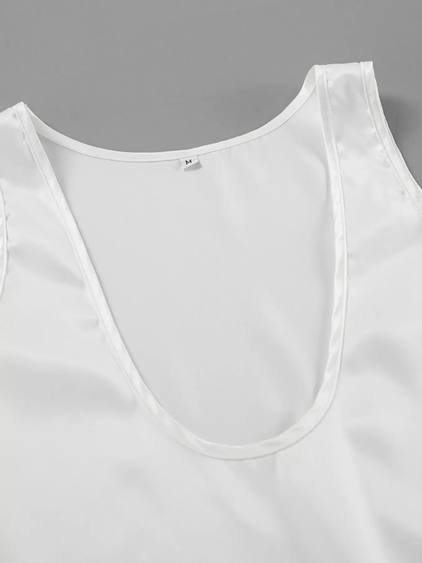 Satin Deep V-Neck Tank