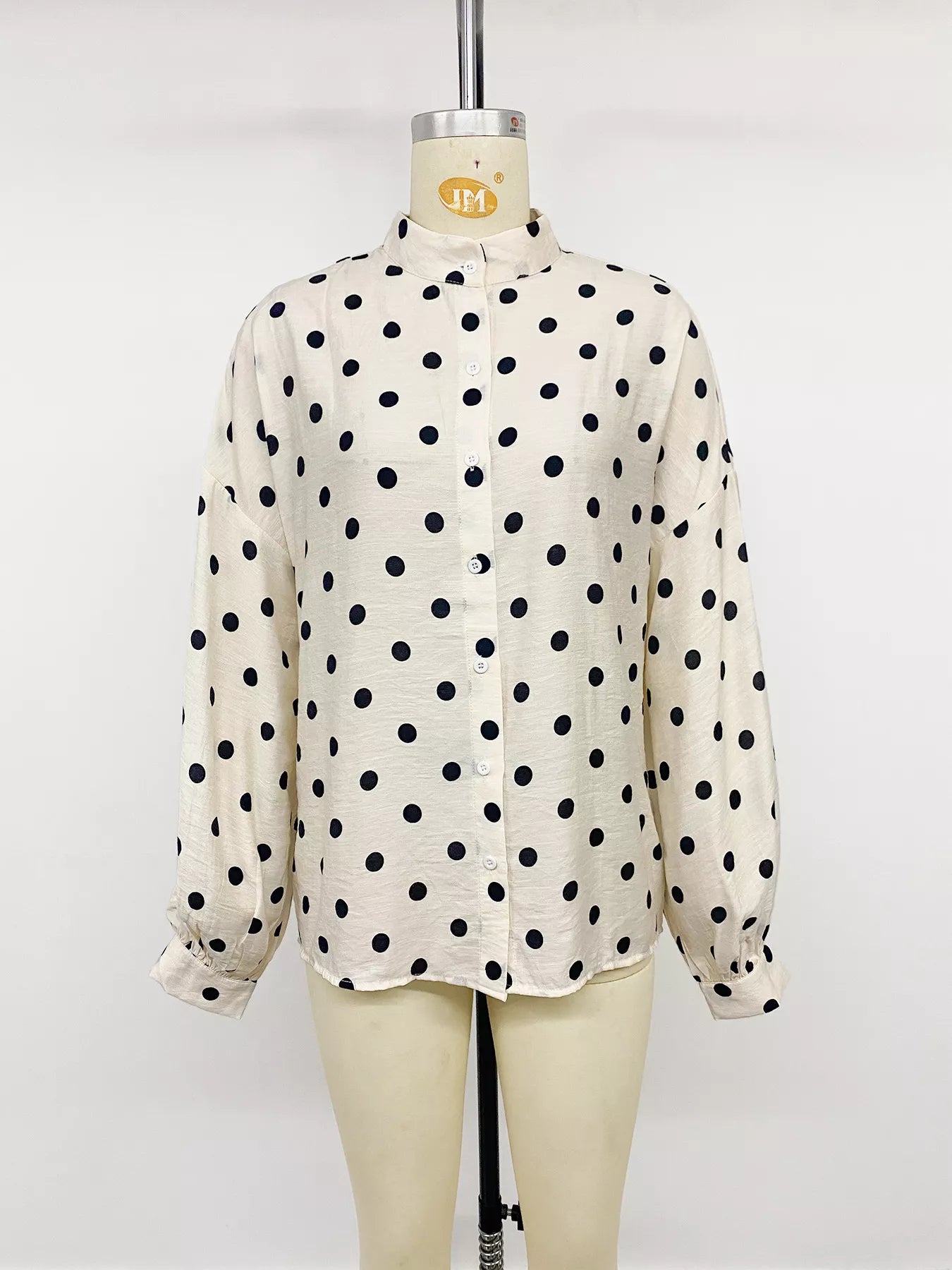 Polka Dot Button-Up Shirt