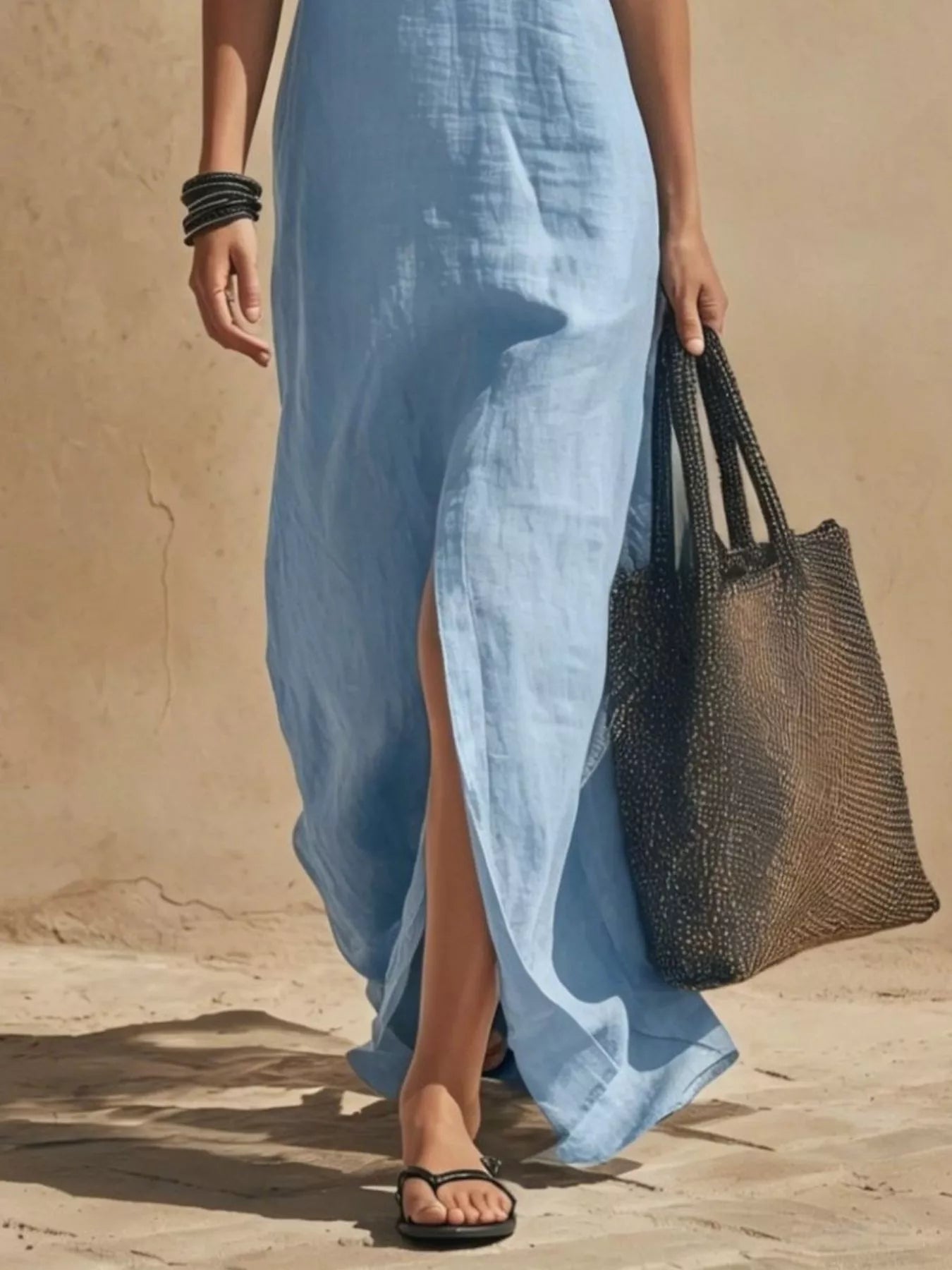 Slit Front Spaghetti Strap Maxi Dress