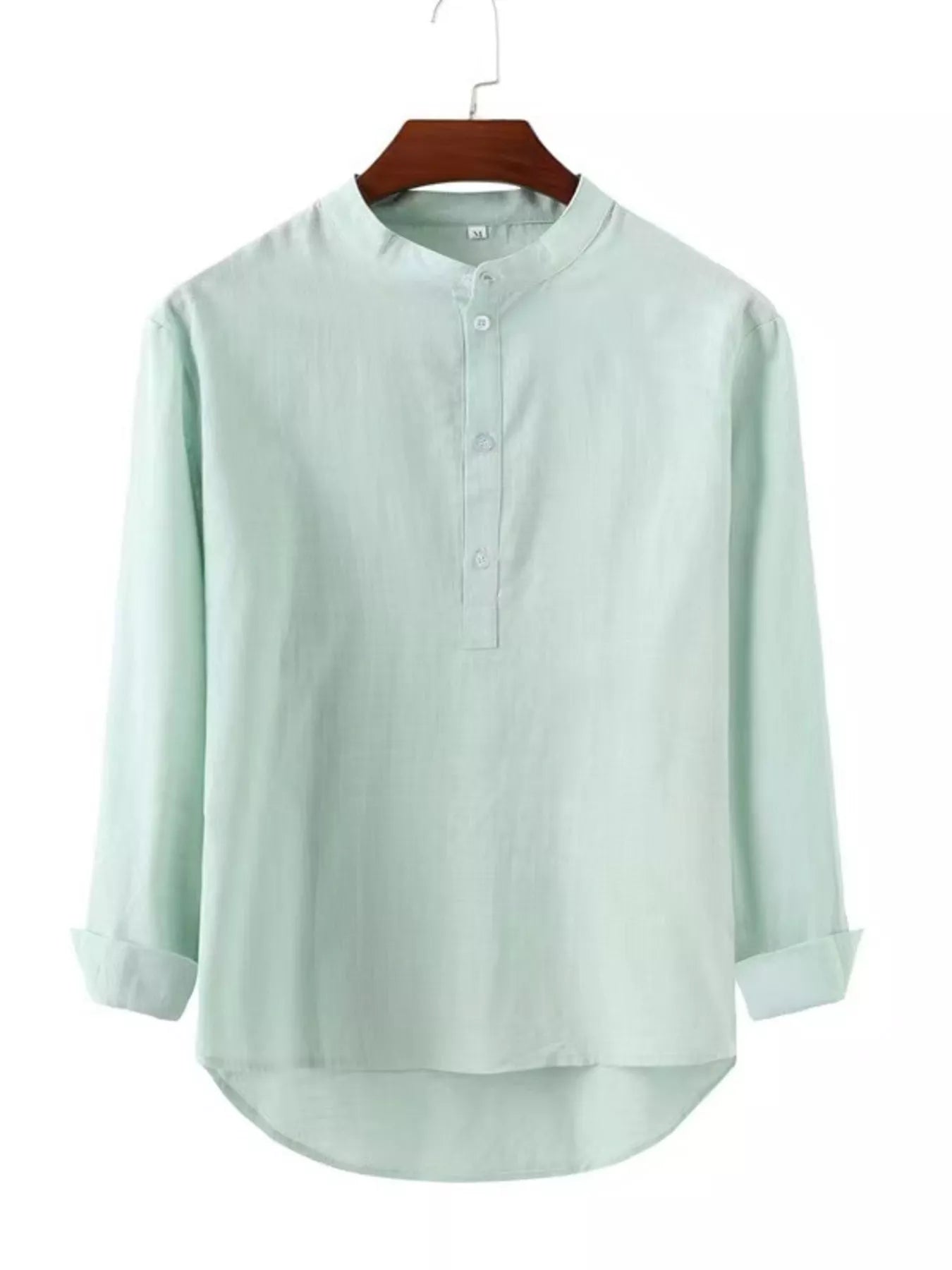 Men's Full Size Button Detail Long Sleeve Shirt Plus Size