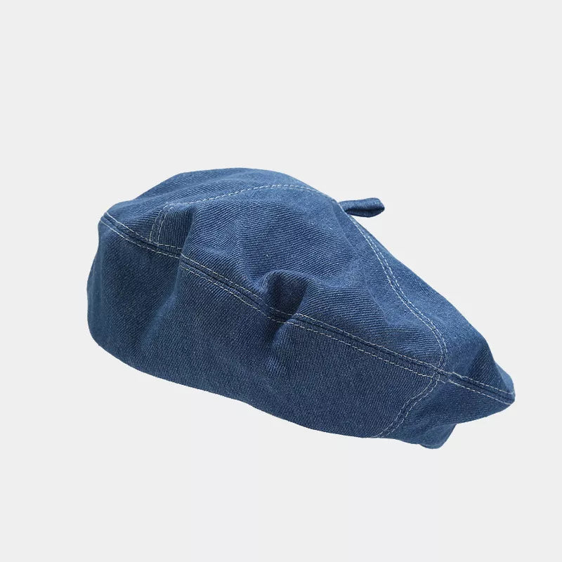 Vintage Style Denim Beret Hat