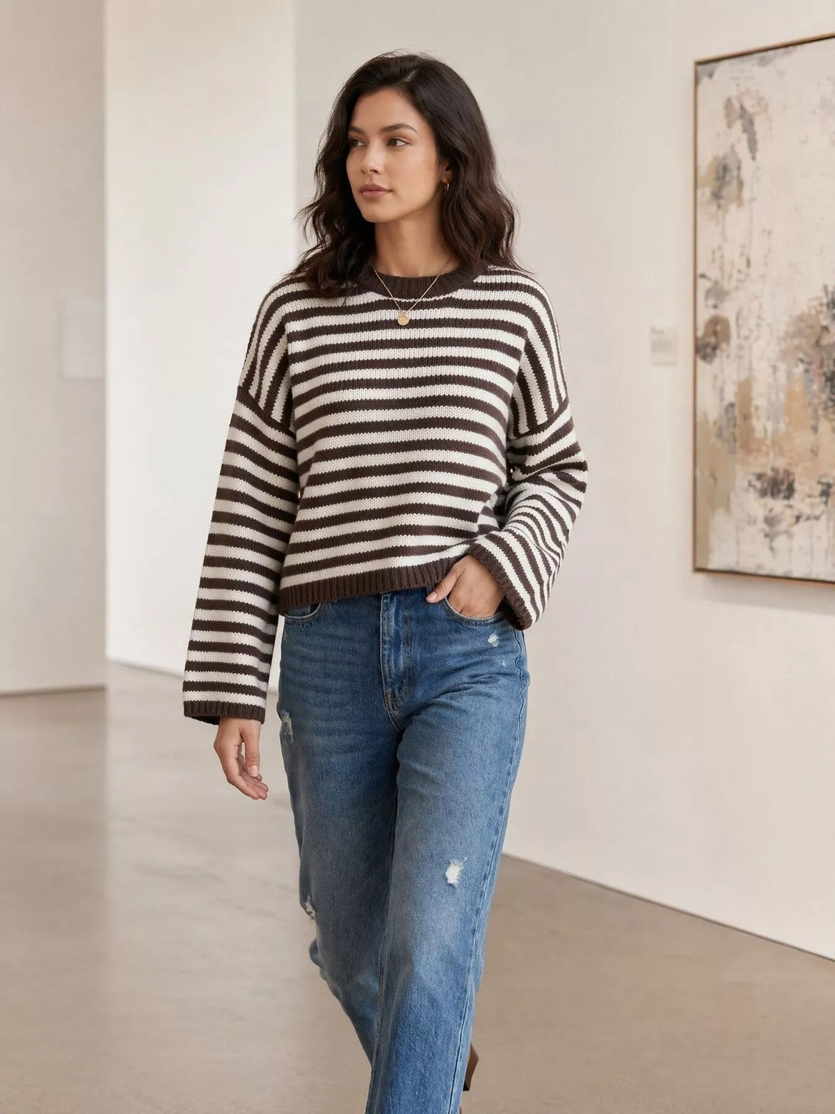 Striped Crew Neck Sweater