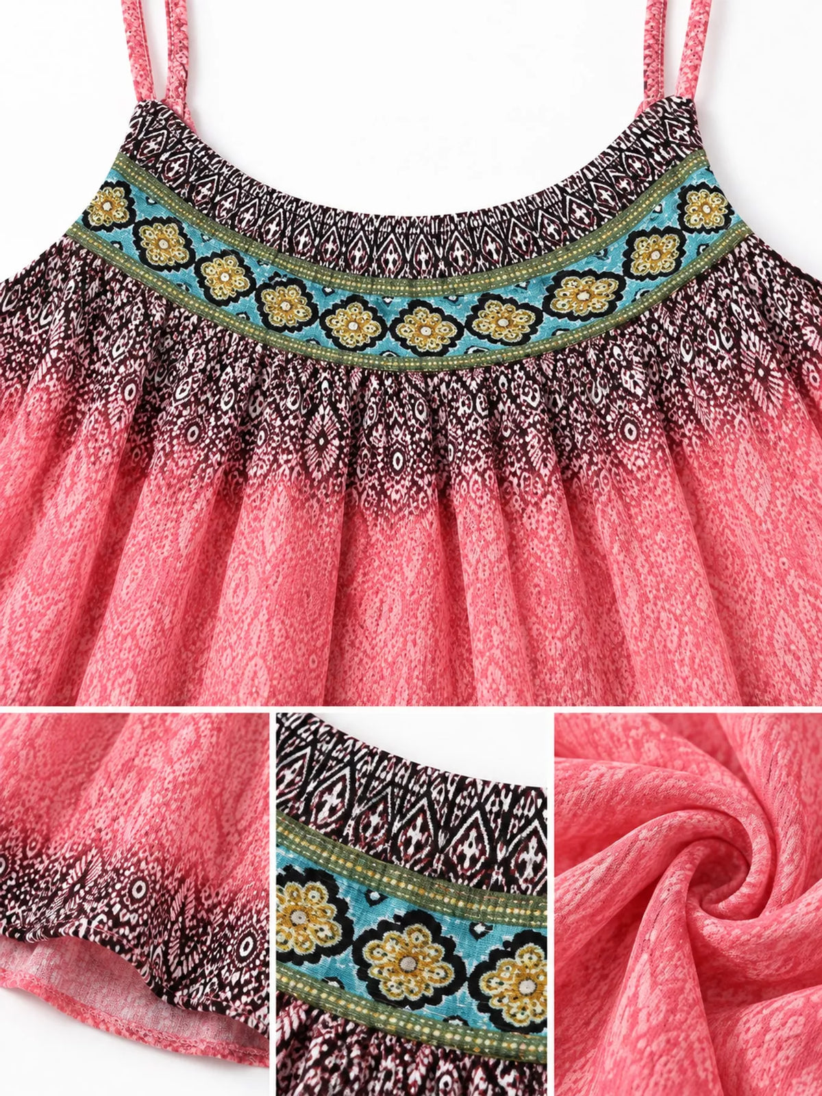 Full Size Printed Scoop Neck Cami Plus Size