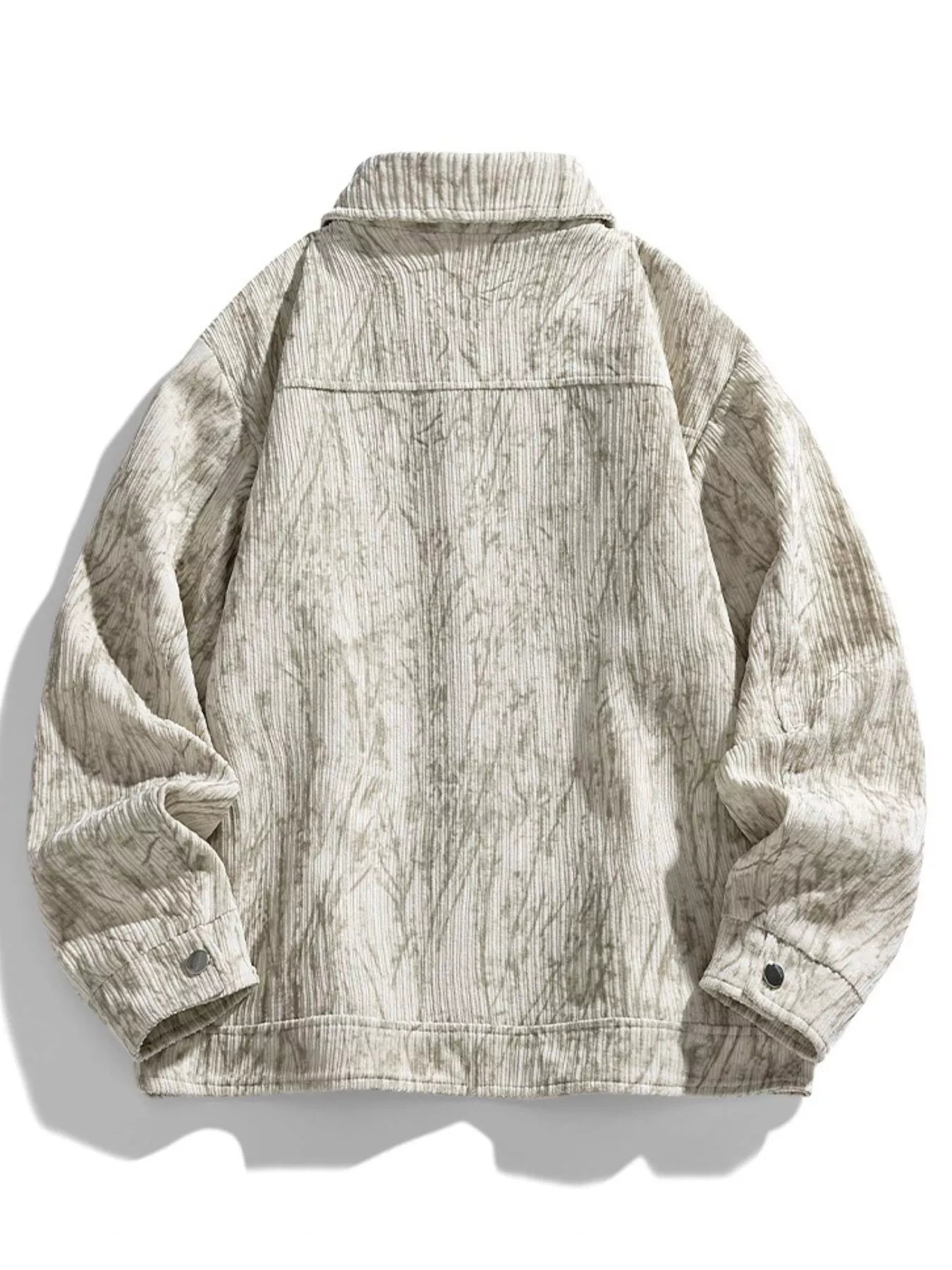 Men's Plus Size Corduroy Button-Down Casual Jacket