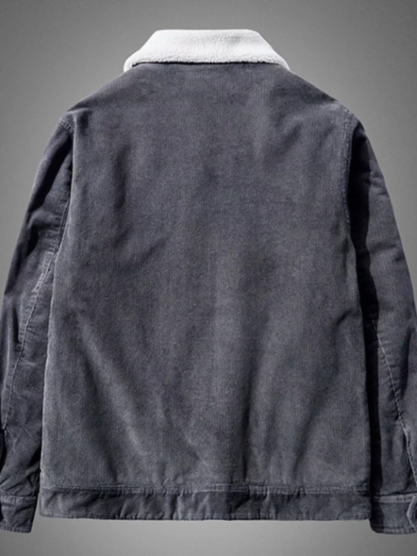 Men's Plus Size Sherpa Corduroy Button Up Jacket