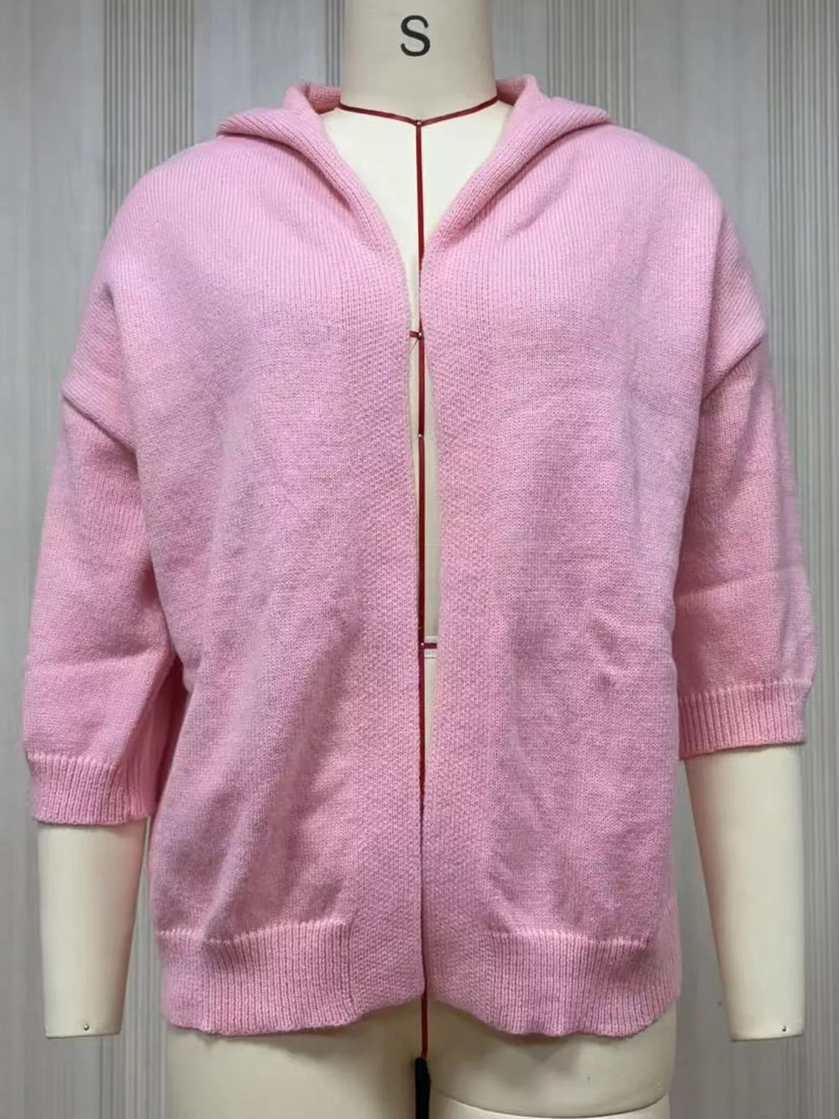 Full Size Hooded Open-Front Knit Cardigan Plus Size