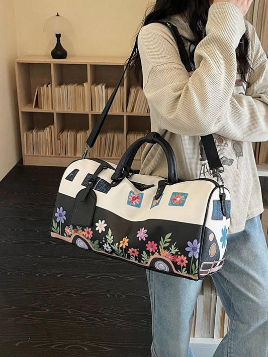Floral Print Duffel Bag