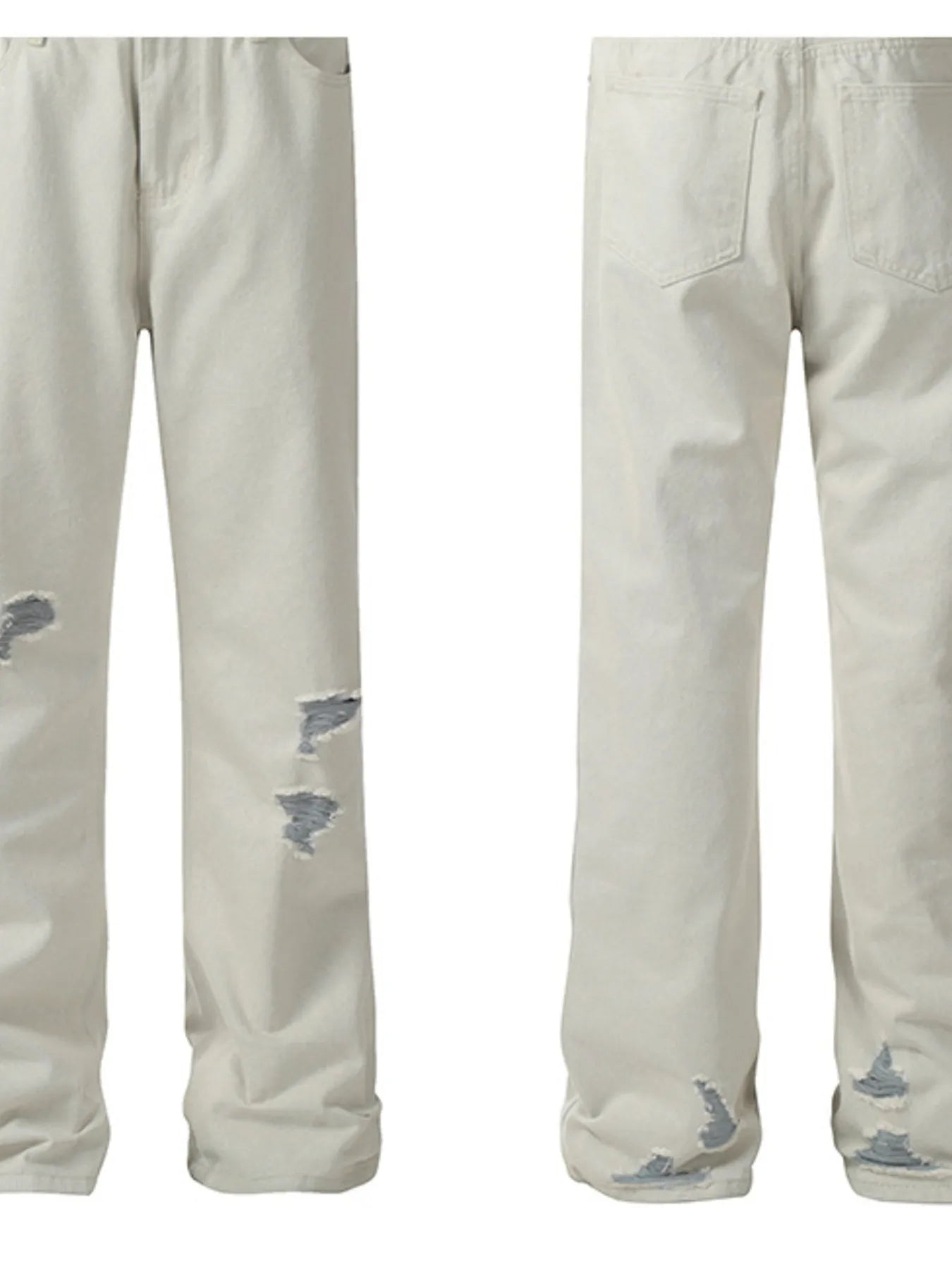 Men's Distressed Wash Straight Leg Jeans
