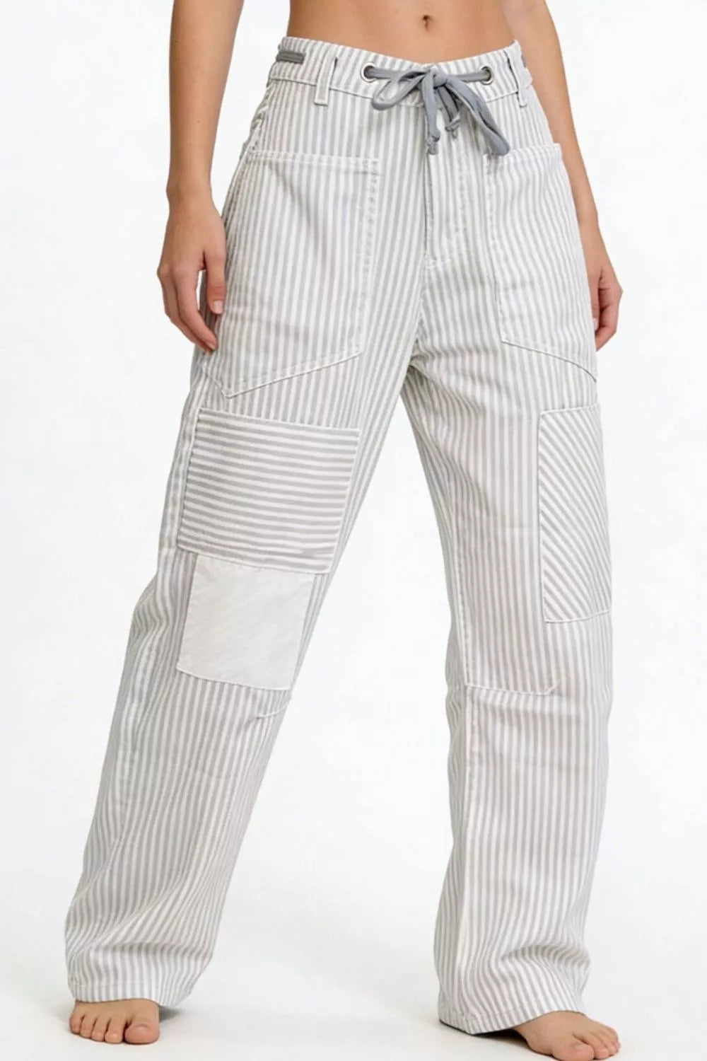 Striped Wide-Leg Pants