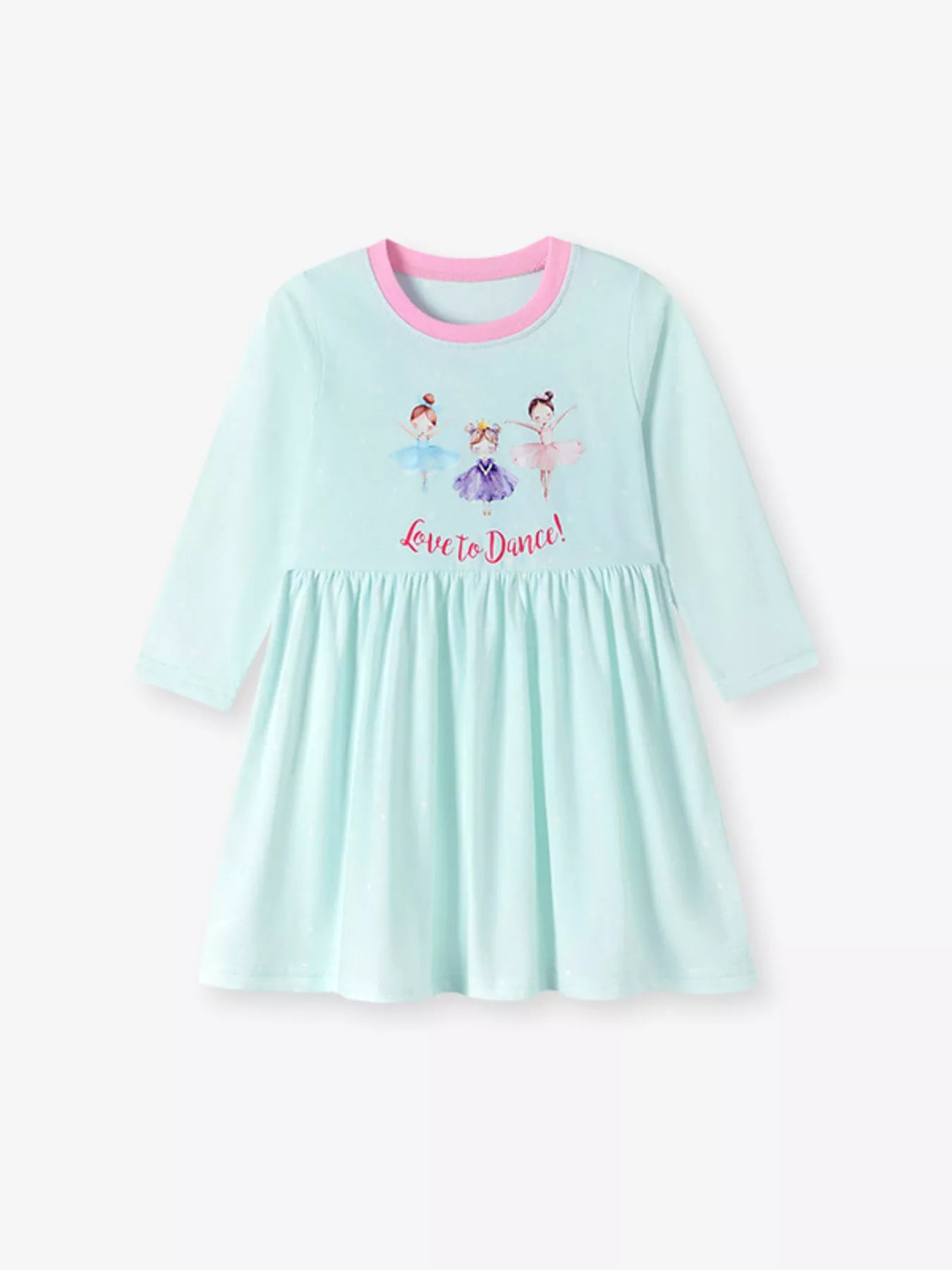 Children's Ballet Dancer Graphic Long Sleeve Dress