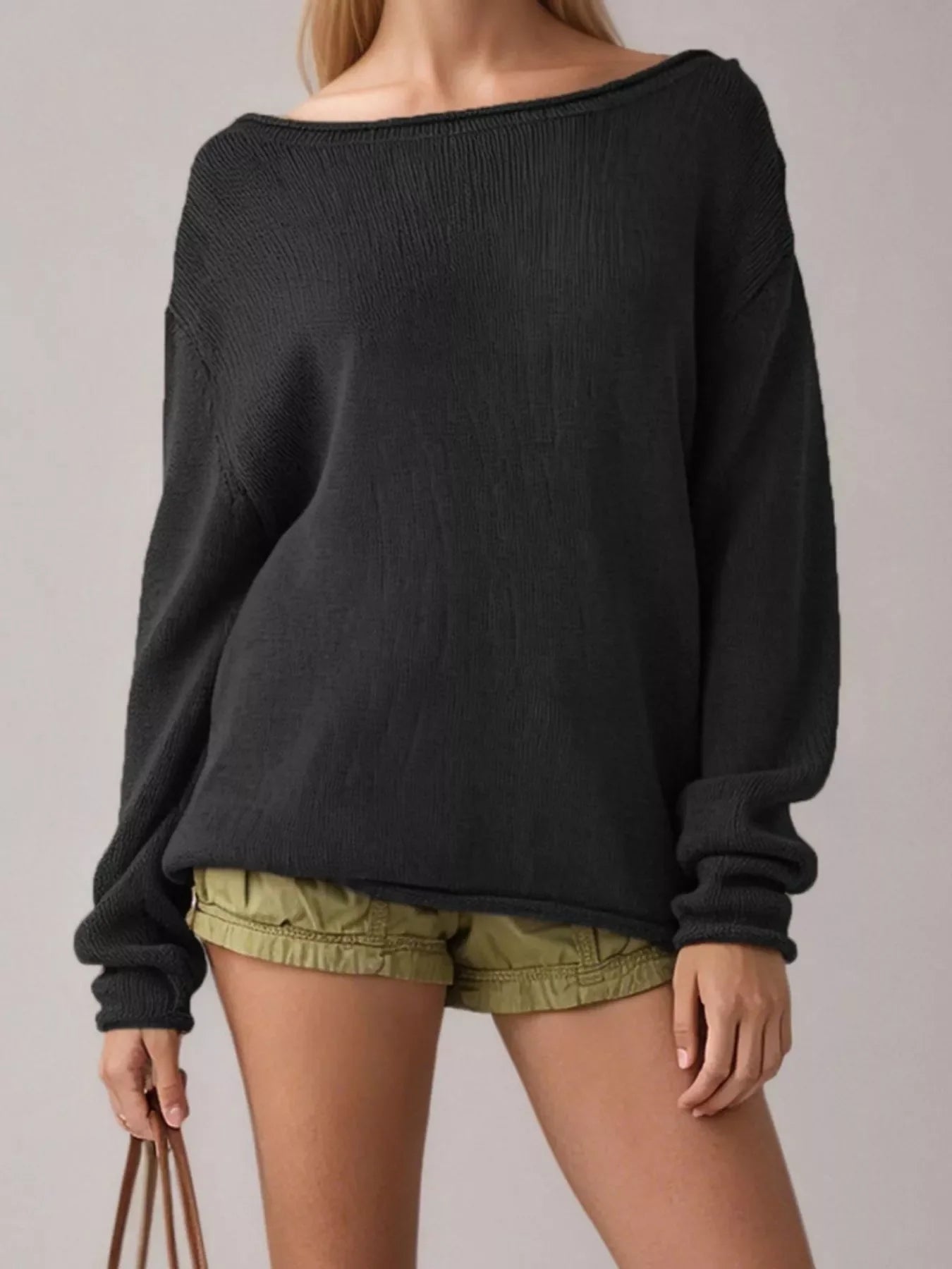 Casual Striped Boat Neck Sweater