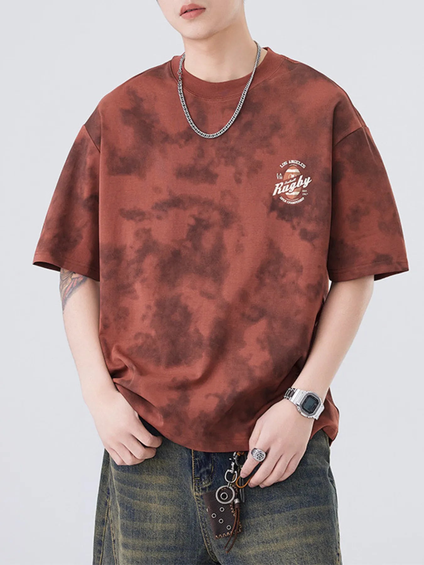 Men's Plus Size Round Neck Short Sleeve T-Shirt