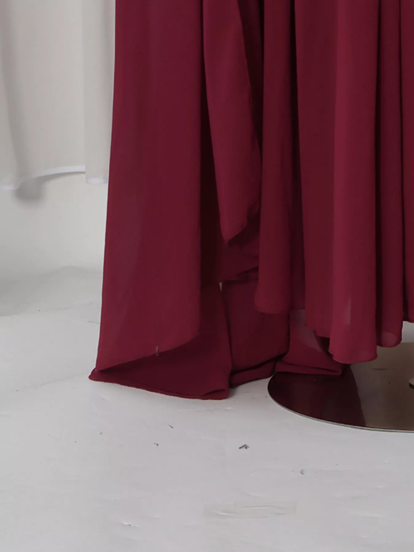 Ruched Halter Neck Cape Maxi Dress