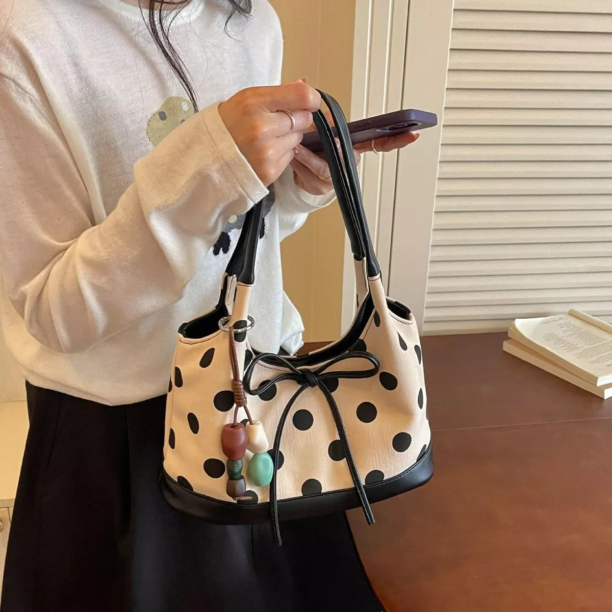 Polka Dot Shoulder Bag