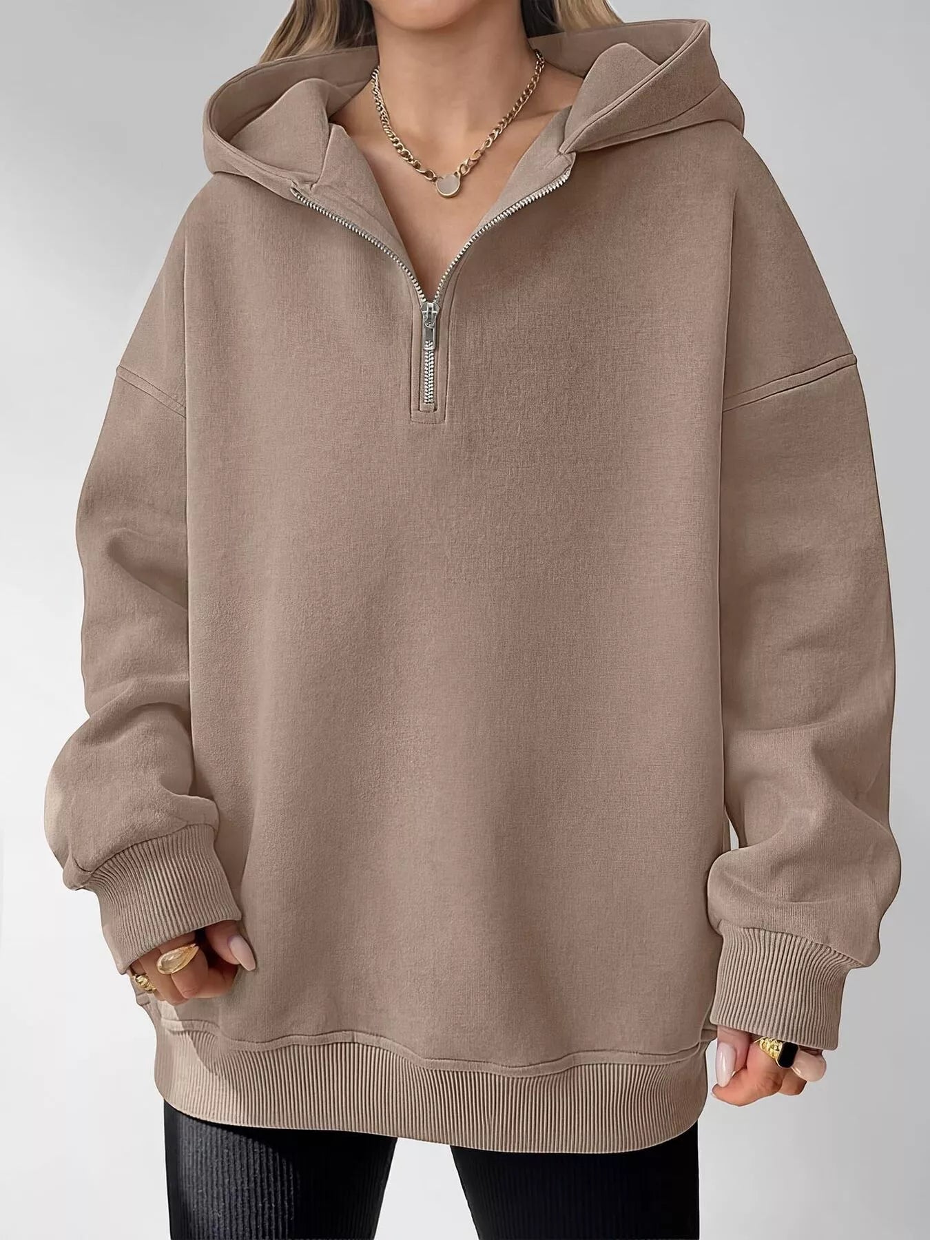 Oversized Quarter-Zip Hoodie
