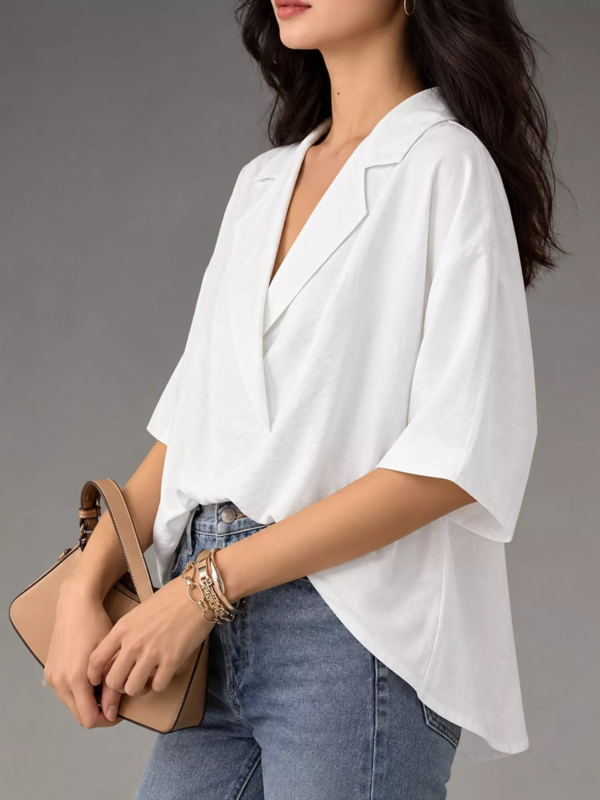 Half Sleeve Oversized Blouse