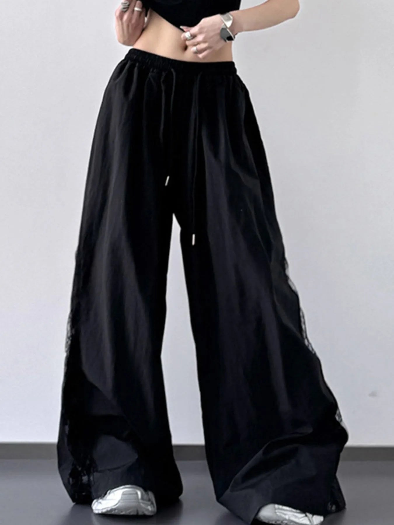 Elastic Waist Wide-Leg Pants