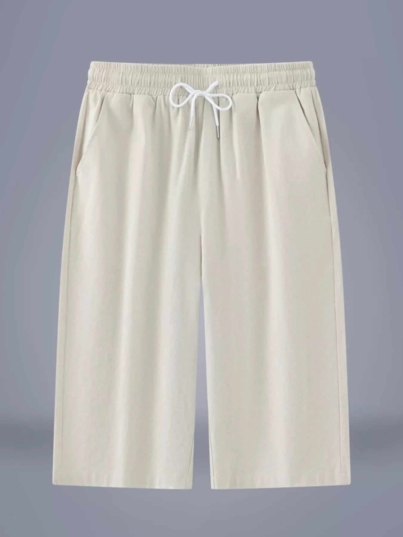 Men's Plus Size Casual Cropped Drawstring Pants