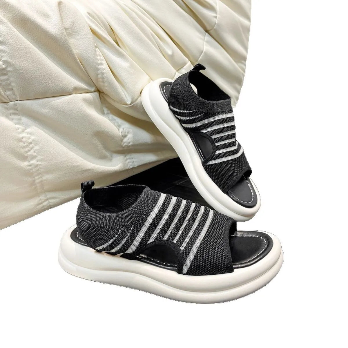 Cutout Mesh Sandals