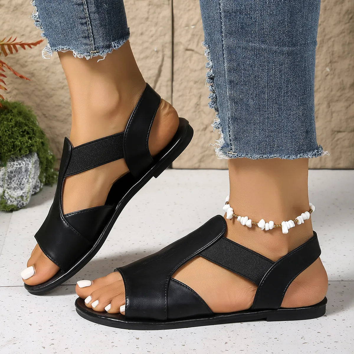 Open Toe Flats Sandals