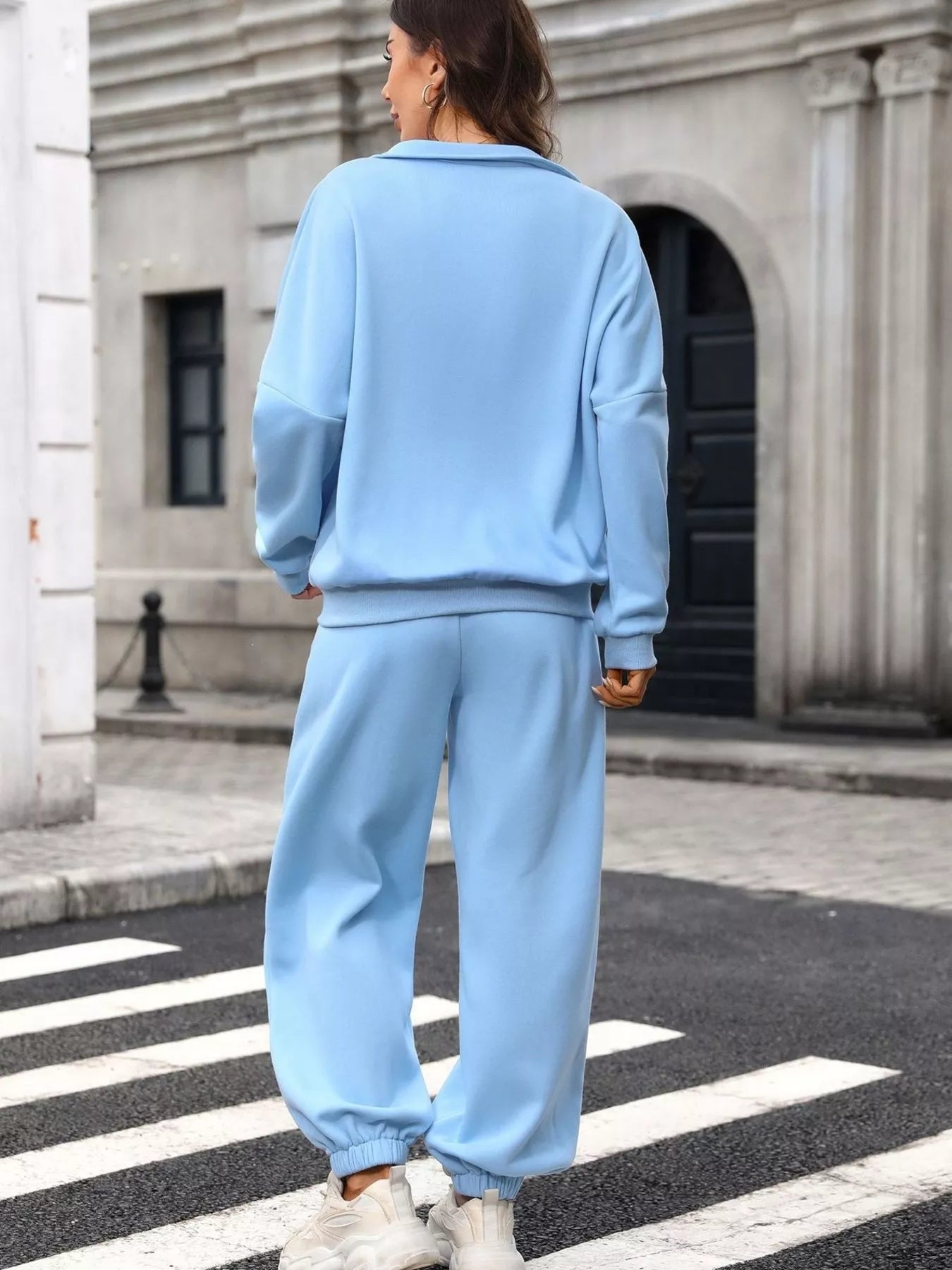 Zip-Up Long Sleeve Top and Pants Set