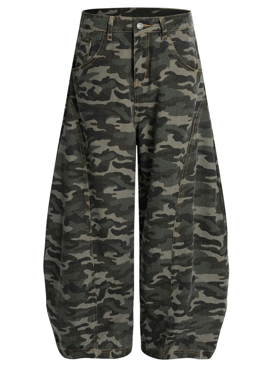 Men's Camouflage Wide Leg Cargo Jeans
