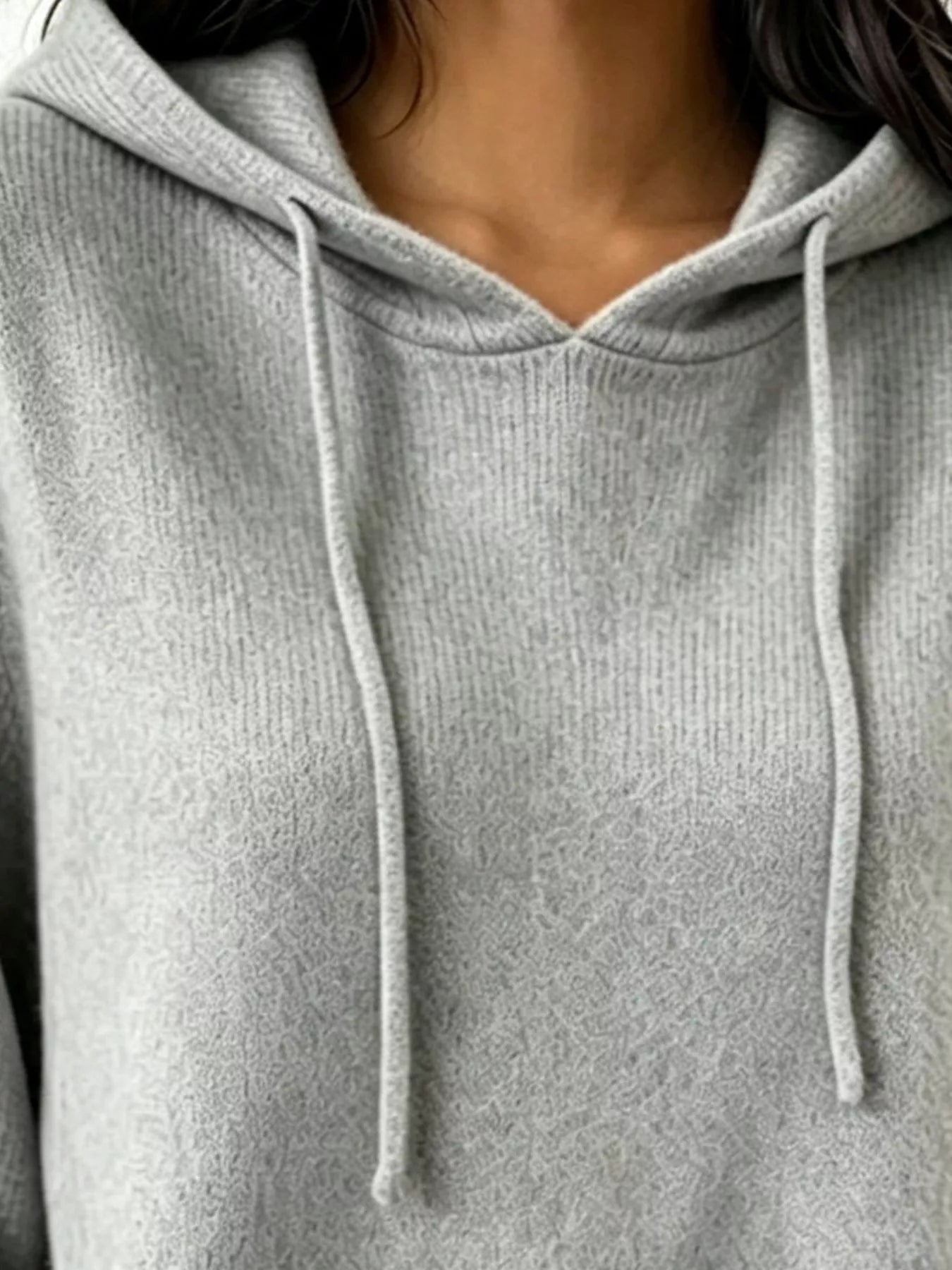 Cozy Ribbed Long‑Sleeve Hooded Sweater