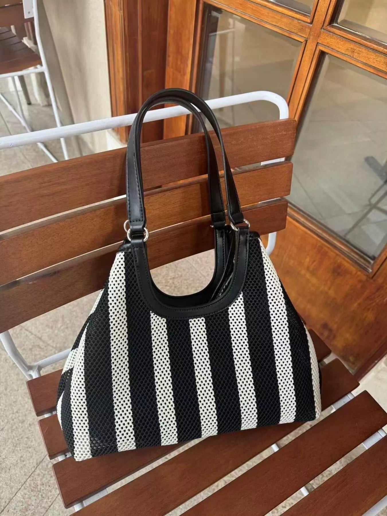 Contrast Striped Tote Bag