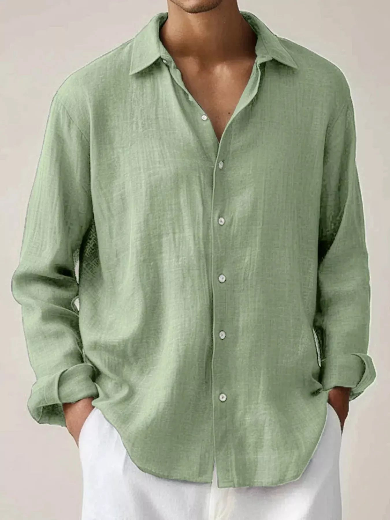 Men's Full Size Button Up Long Sleeve Shirt Plus Size