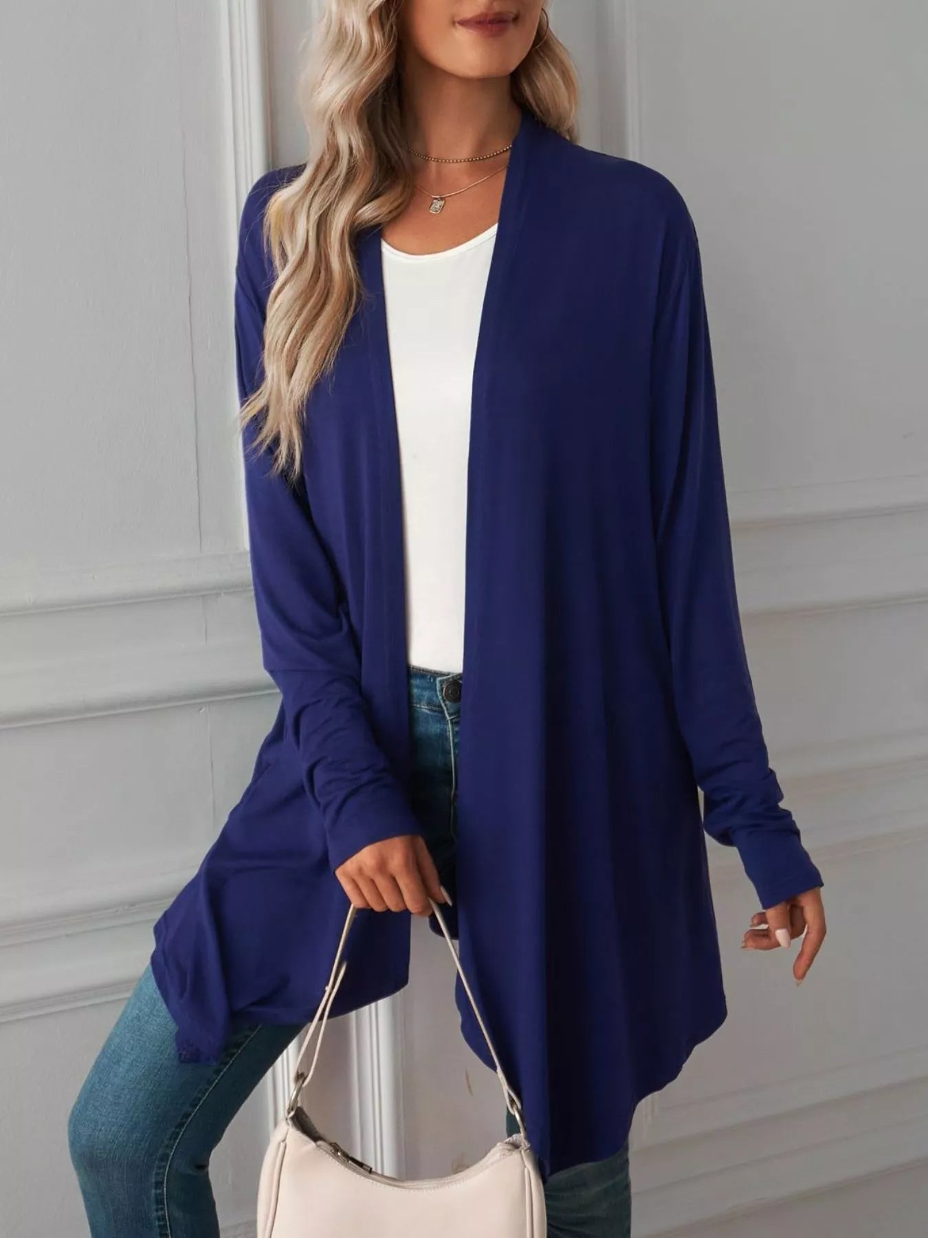 Lightweight Open Front Cardigan