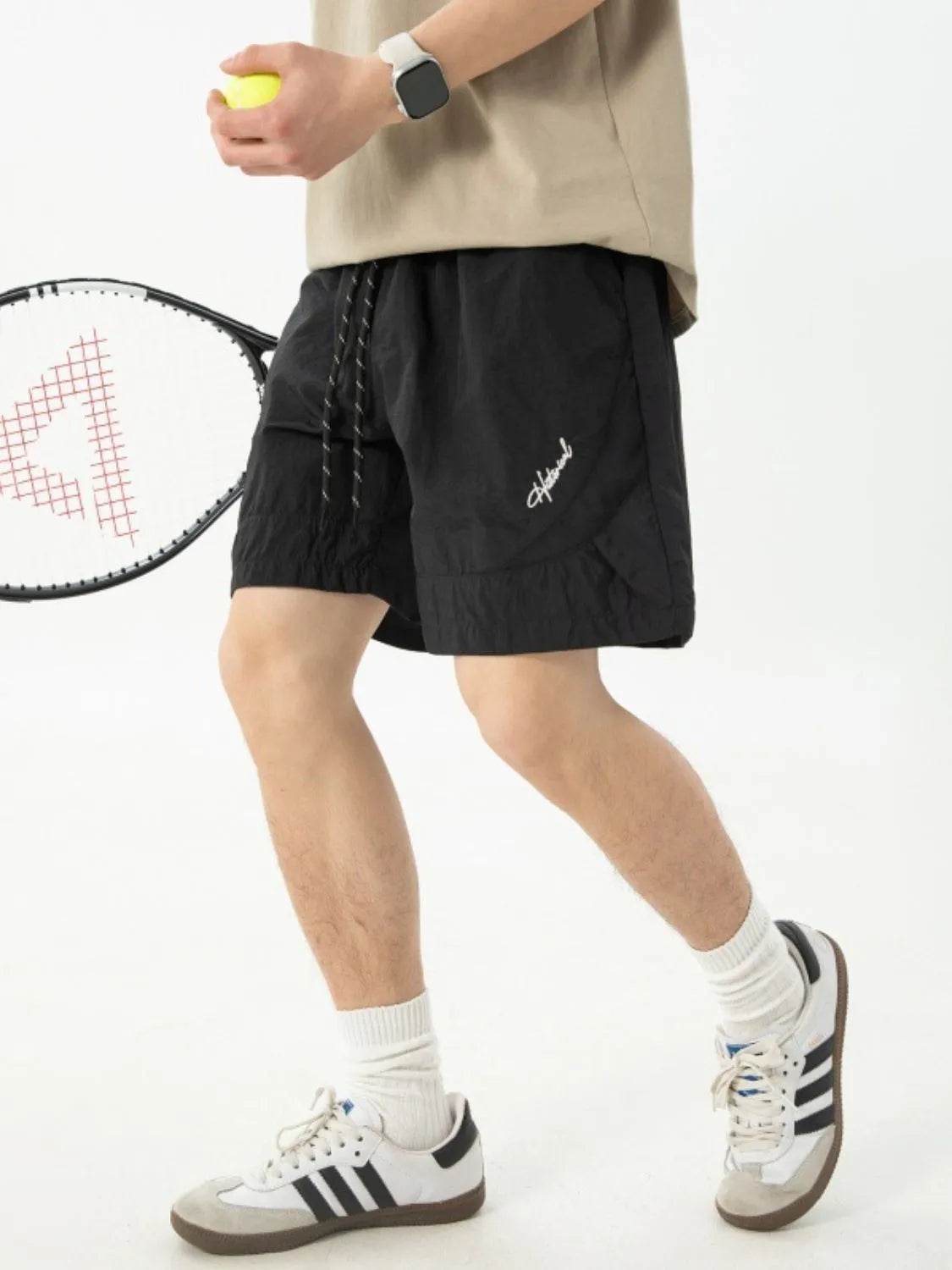 Men's Plus Size Drawstring Shorts with Pockets