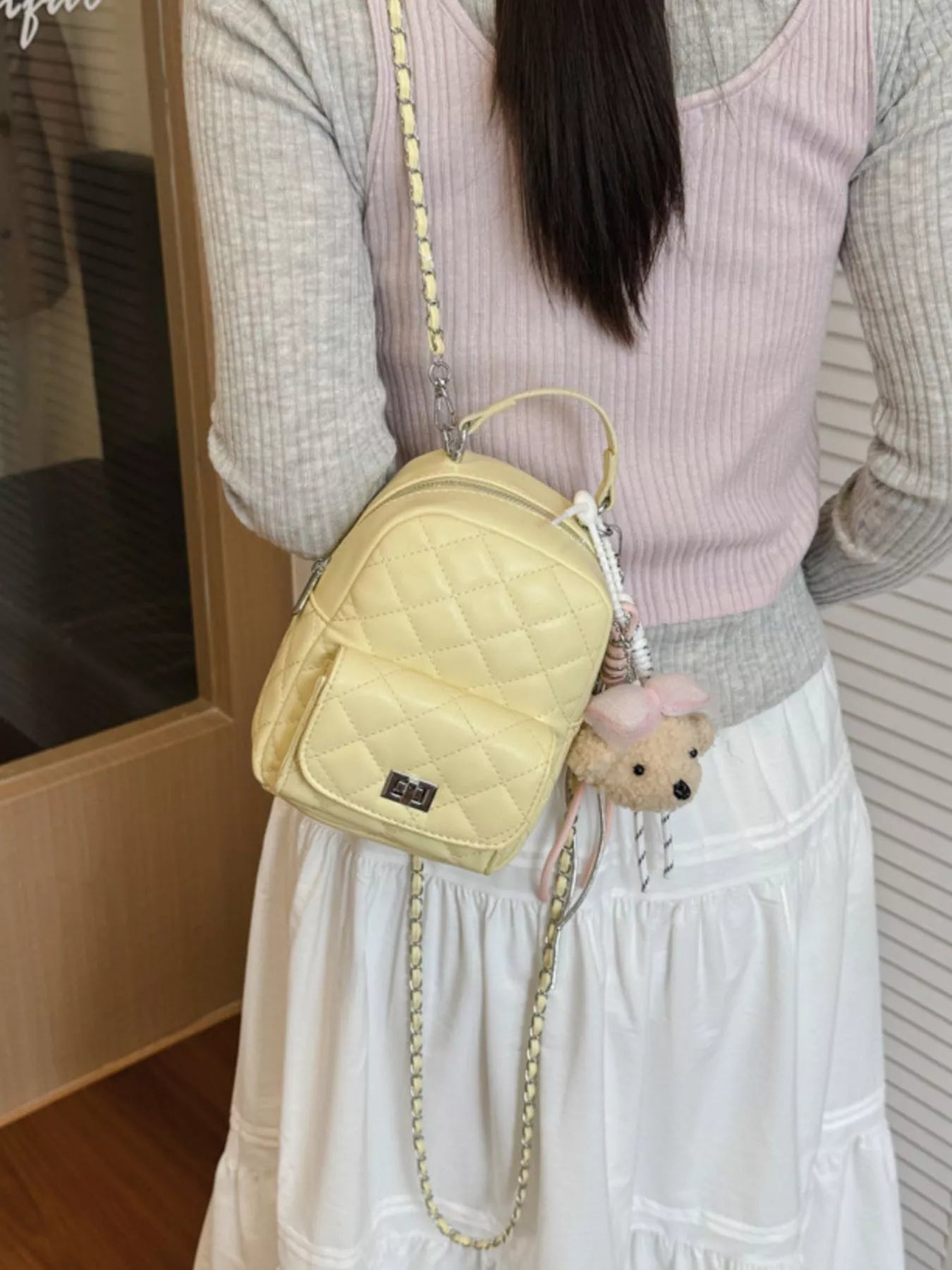 Quilted Mini Backpack Bag