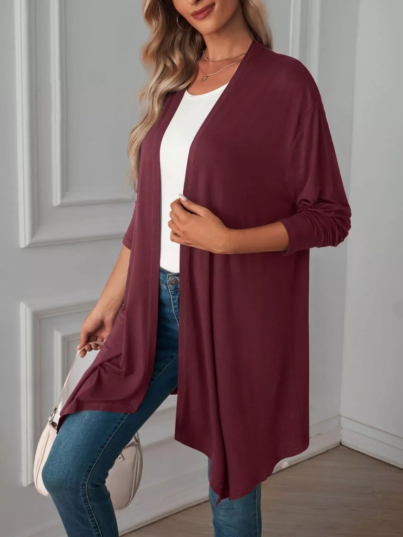 Lightweight Open Front Cardigan
