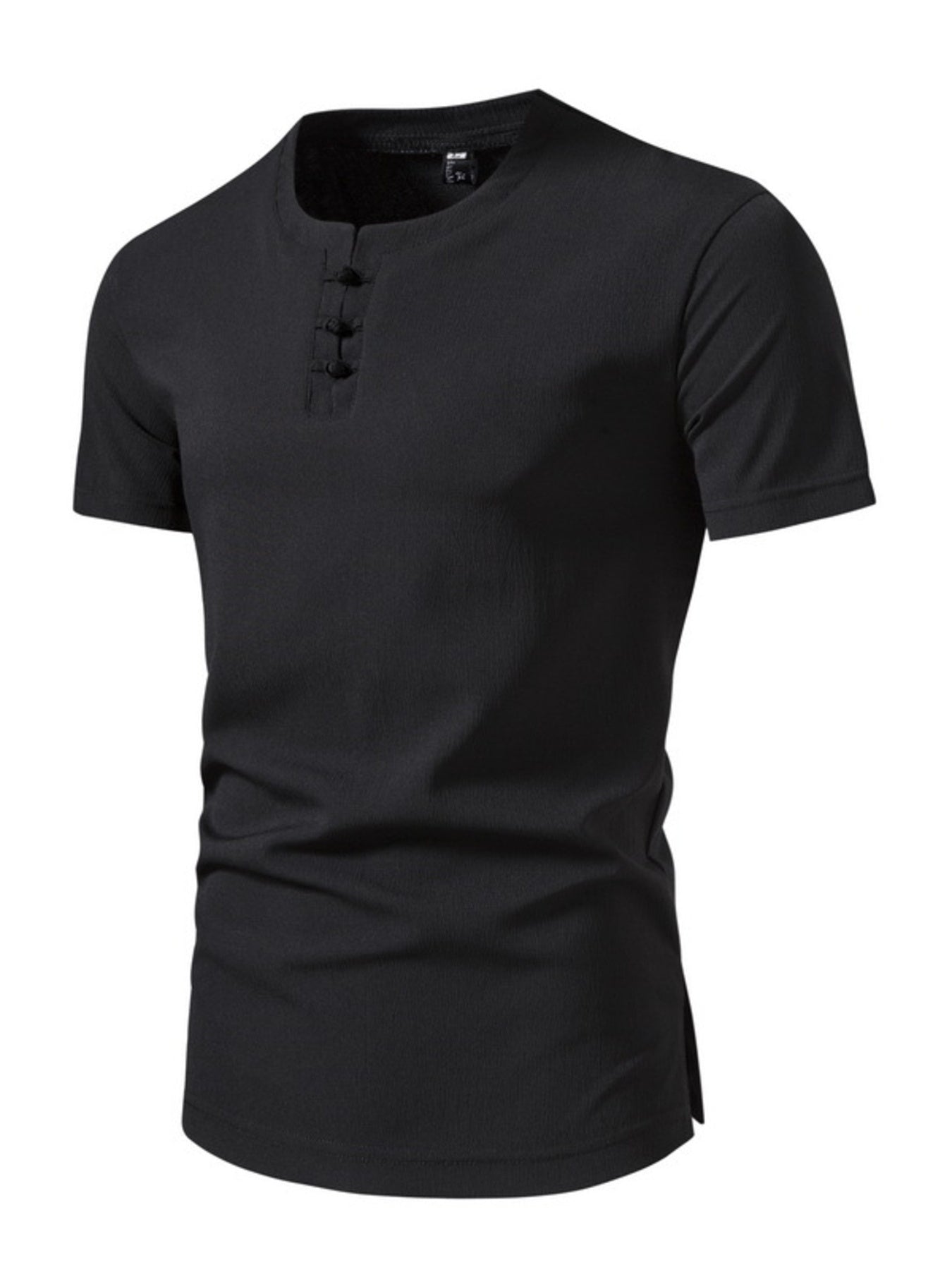 Men's Plus Size Casual Button Henley T-Shirt