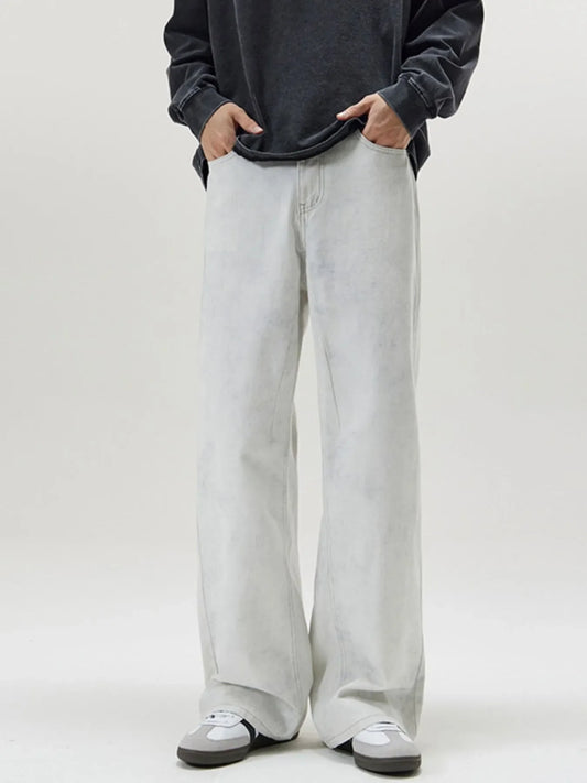Men's Full Size Washed Wide Leg Pants Plus Size