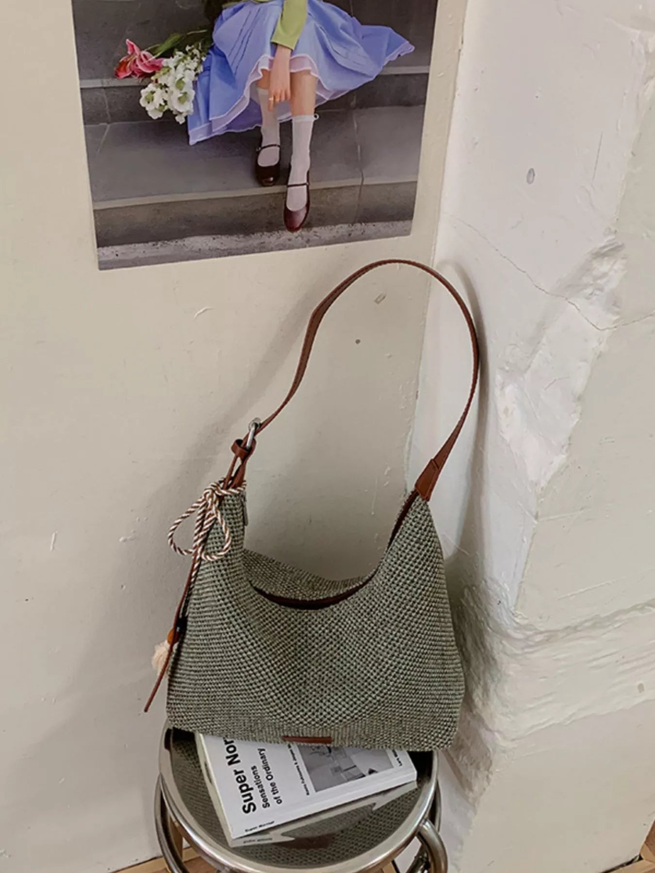 Tassel Woven Shoulder Bag