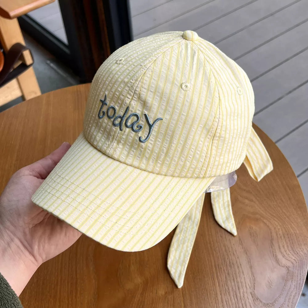 Striped Embroidered Baseball Cap