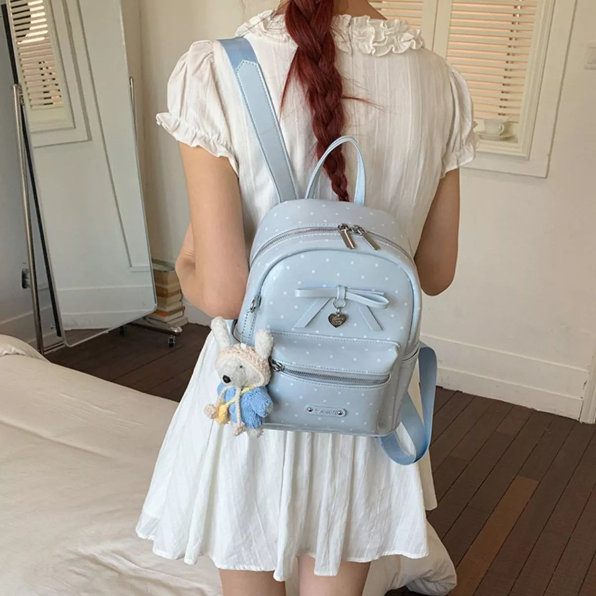 Polka Dot Bow Backpack Bag