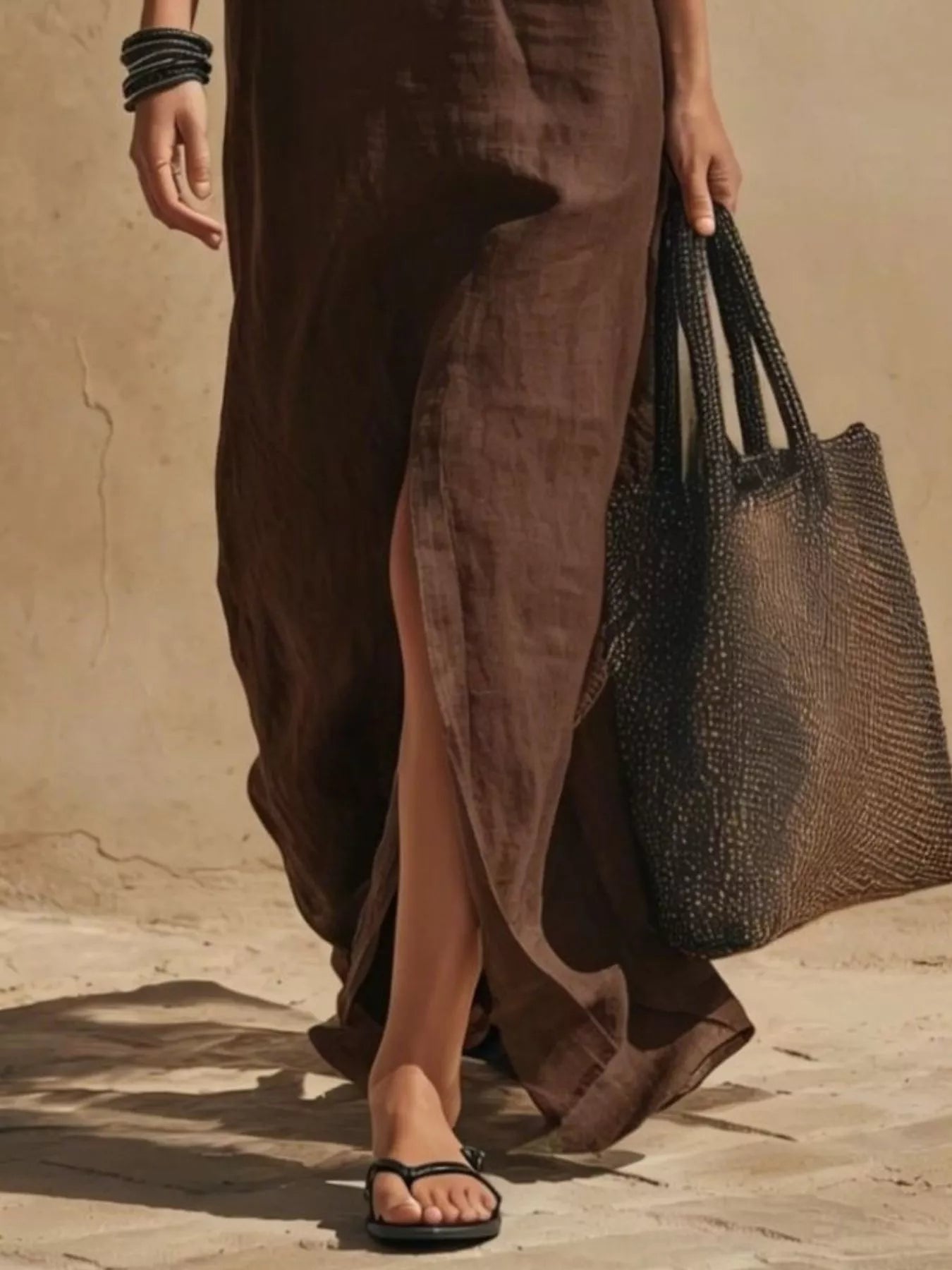 Slit Front Spaghetti Strap Maxi Dress