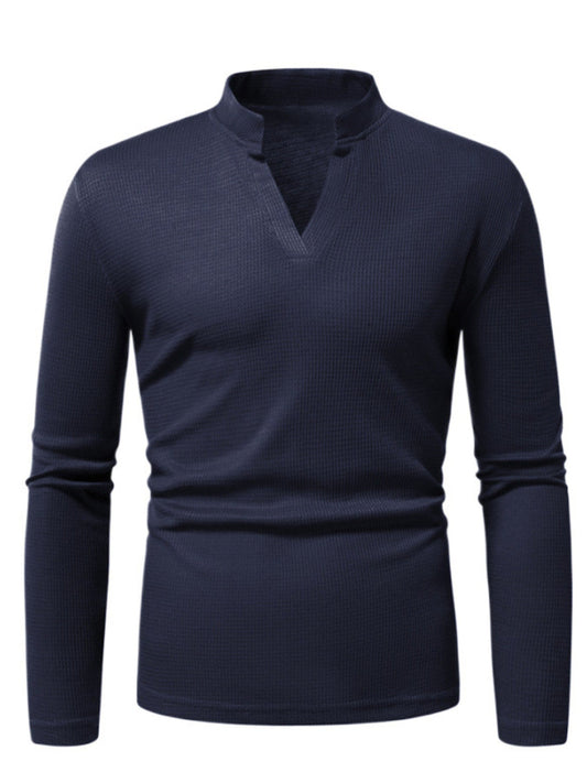 Men's Notched Long Sleeve Top