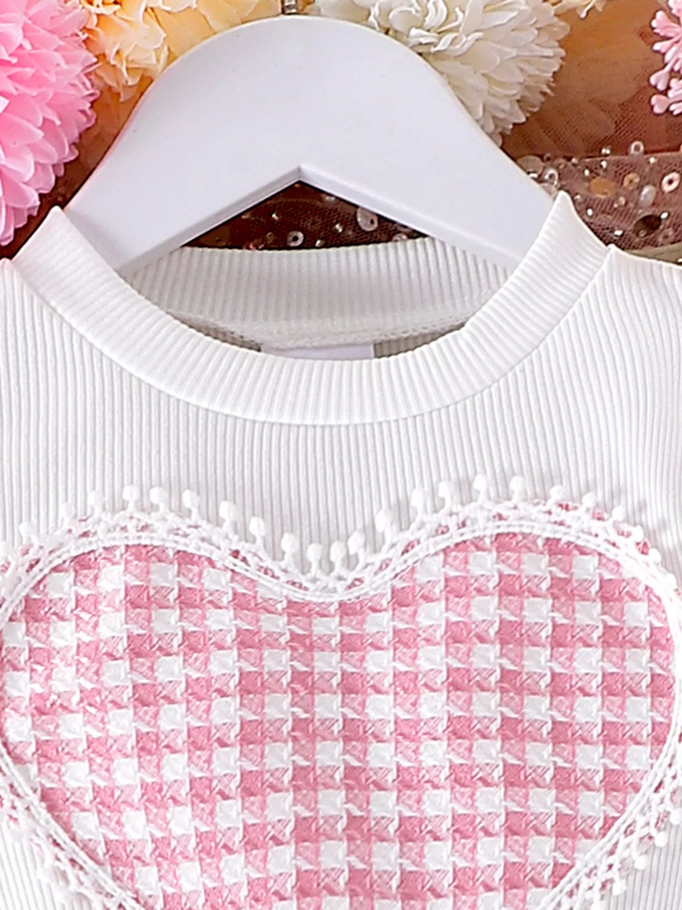 Children's Heart Short Sleeve Top and Skirt Set