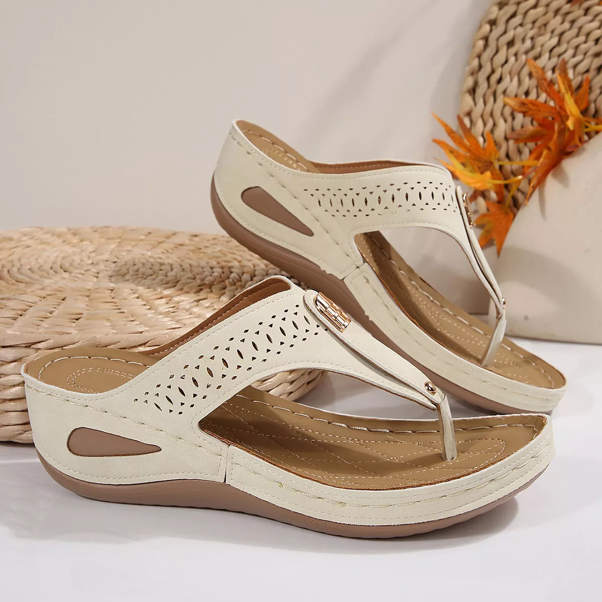 Toe Post Wedge Sandals