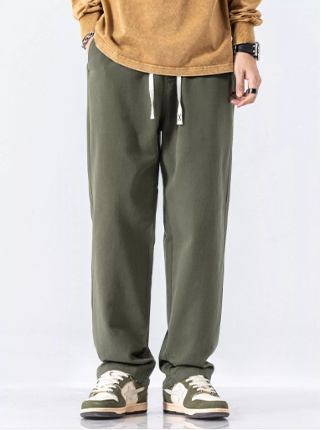 Men's Full Size Casual Loose-Fit Drawstring Pants Plus Size