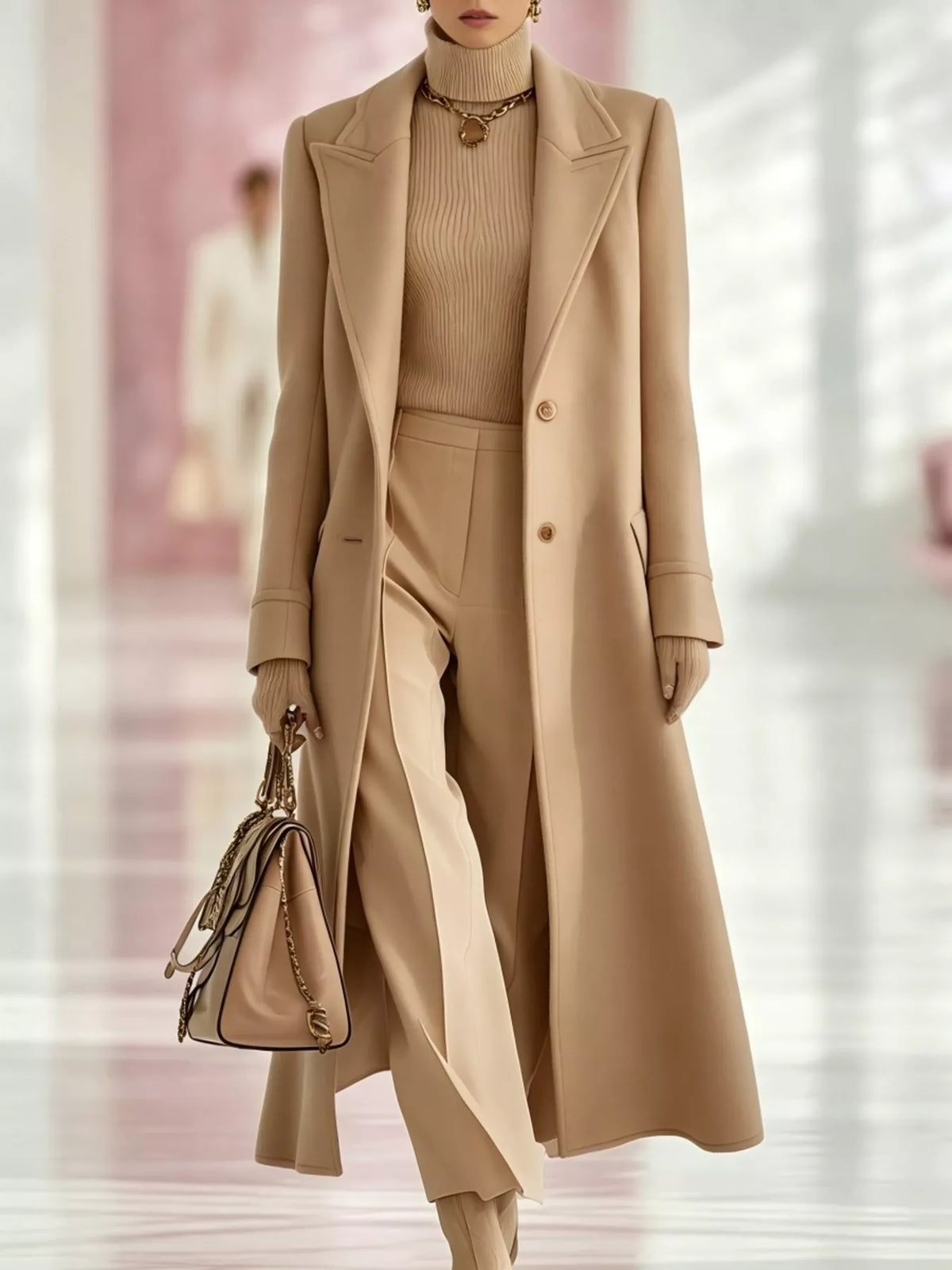 Lapel Collar Longline Coat