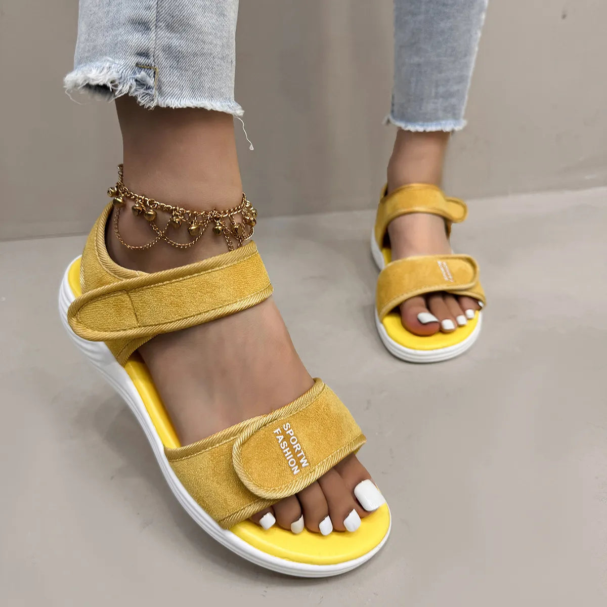 Velcro Strap Open Toe Sandals
