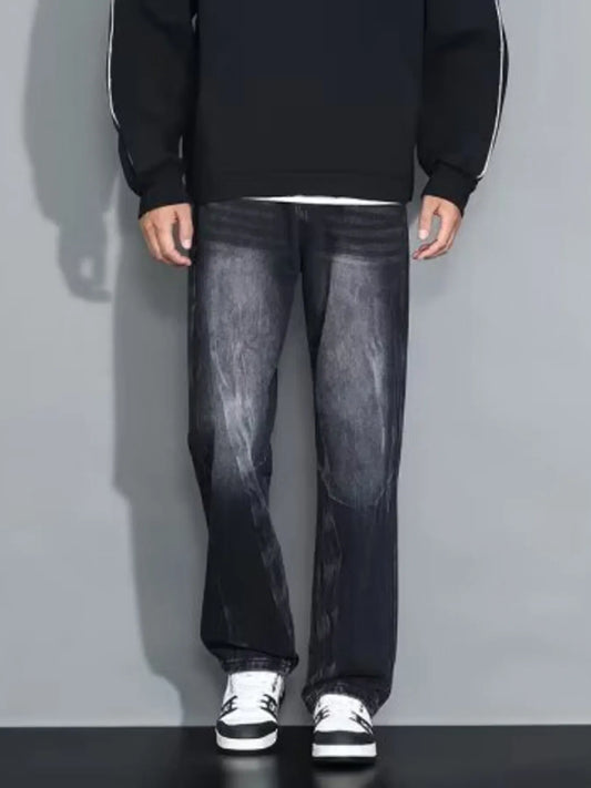 Men's Full Size Wash Loose Fit Jeans Plus Size