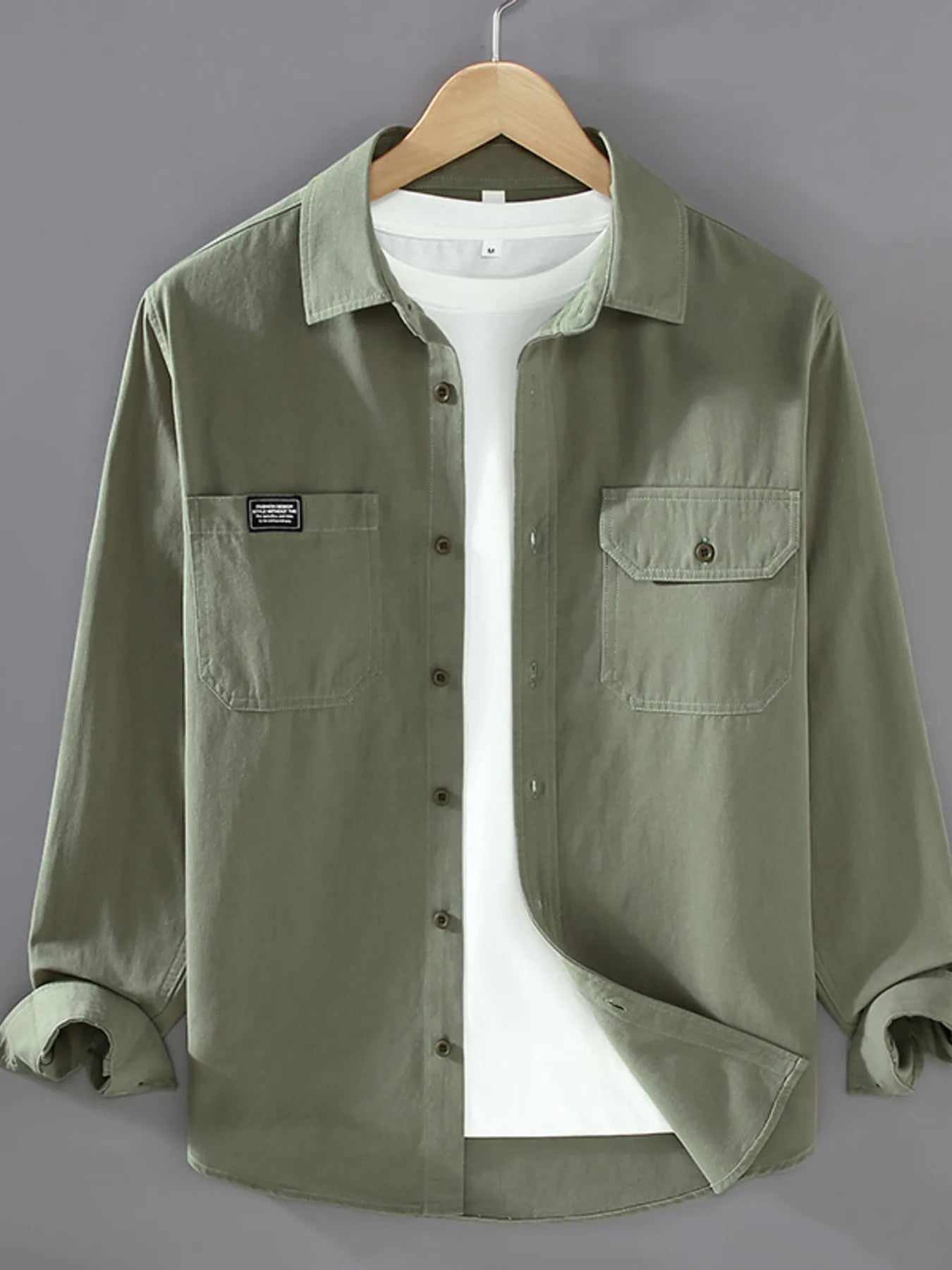 Men's Plus Size Button Up Long Sleeve Shirt