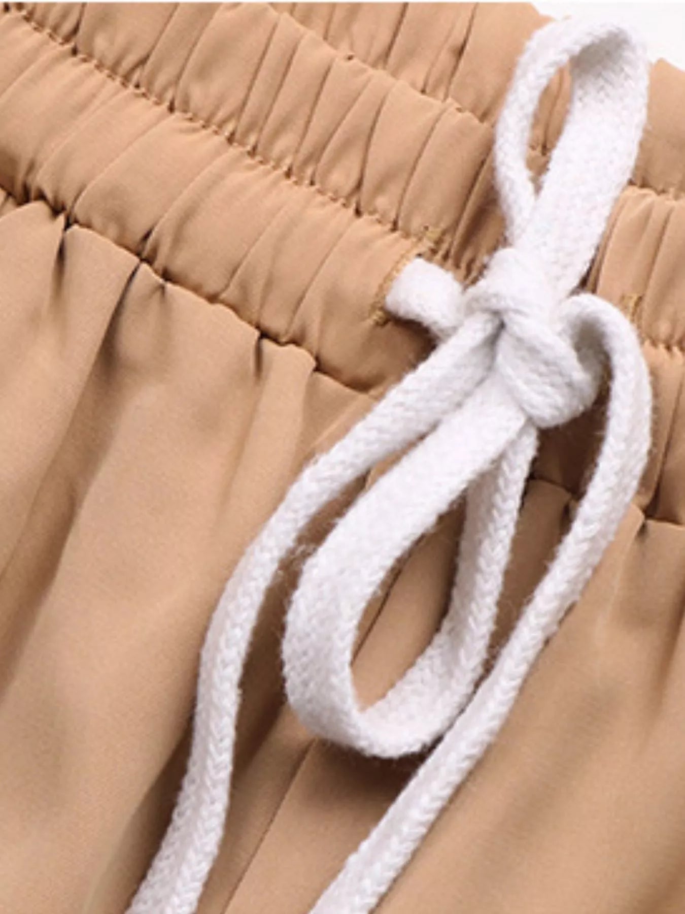 Wide Leg Drawstring Casual Pants